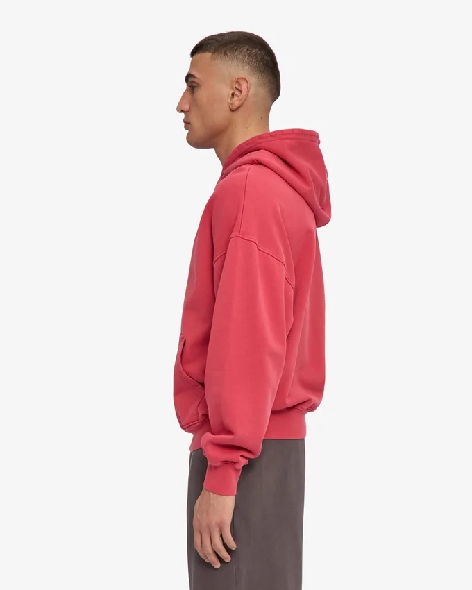 Sudadera con capucha oversize de algodón orgánico - Rojo descolorido