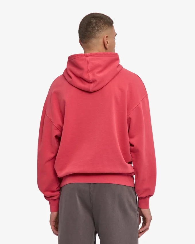 Sudadera con capucha oversize de algodón orgánico - Rojo descolorido