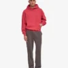 Sudadera con capucha oversize de algodón orgánico - Rojo descolorido
