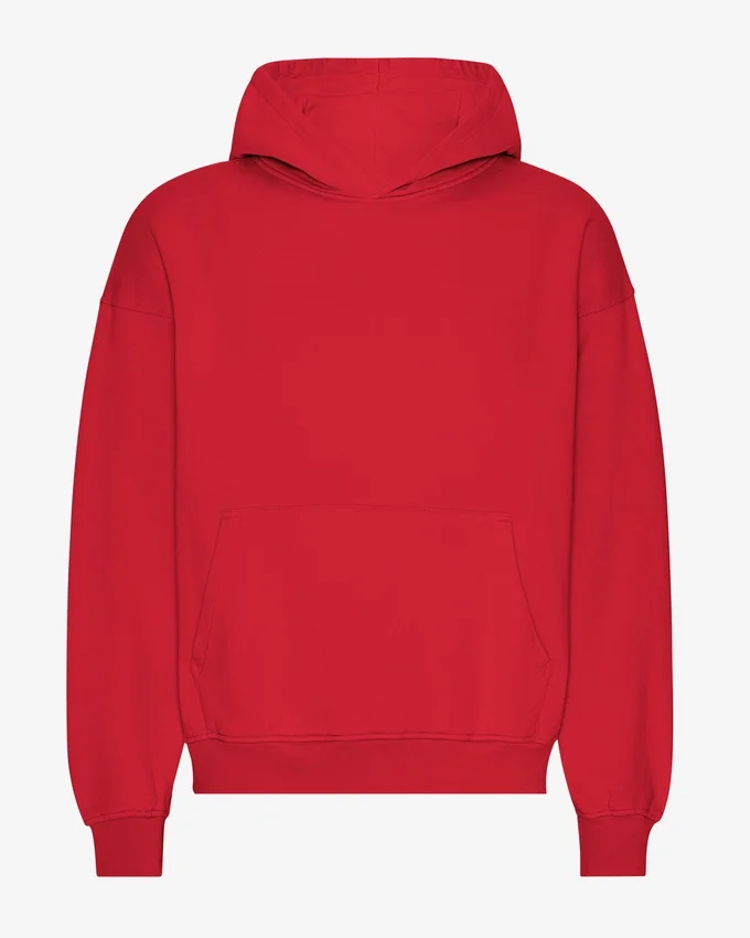 Sudadera con capucha oversize de algodón orgánico - Rojo escarlata