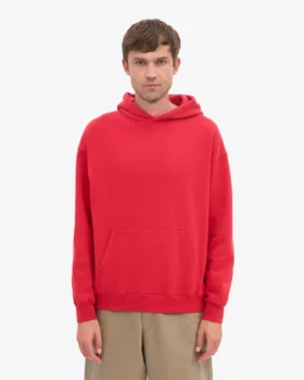 Sudadera con capucha oversize de algodón orgánico – Rojo escarlata