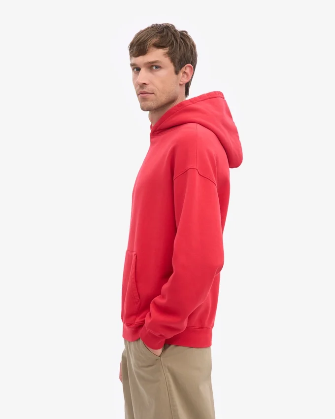 Sudadera con capucha oversize de algodón orgánico - Rojo escarlata