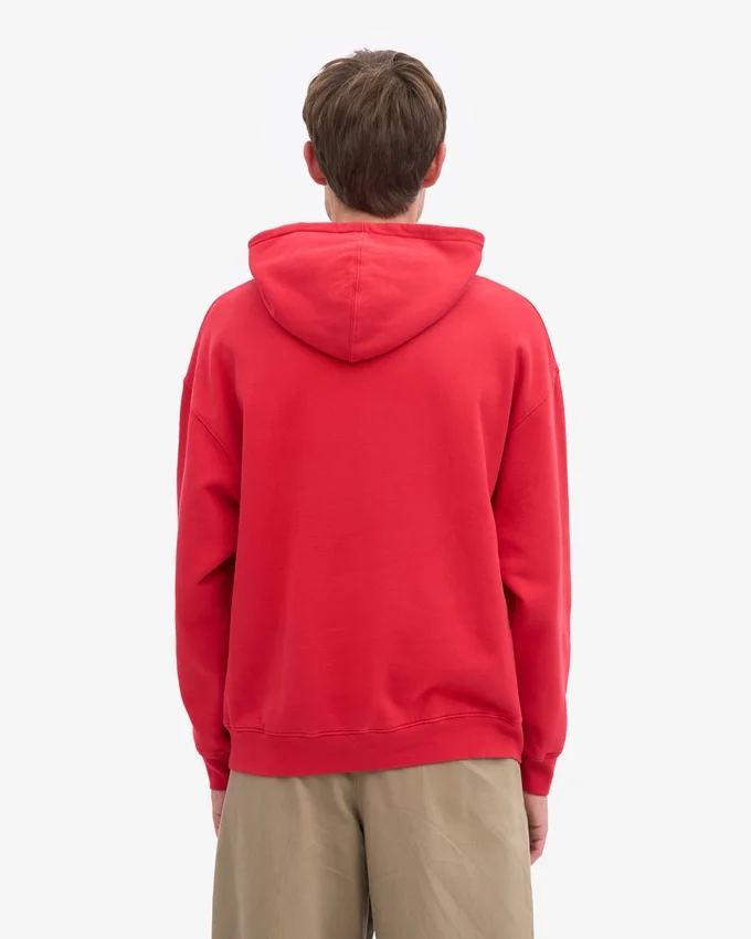 Sudadera con capucha oversize de algodón orgánico - Rojo escarlata
