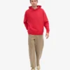 Sudadera con capucha oversize de algodón orgánico - Rojo escarlata