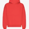 Sudadera con capucha oversize de algodón orgánico - Rojo mandarina