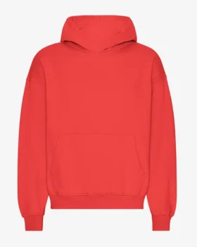 Sudadera con capucha oversize de algodón orgánico - Rojo mandarina