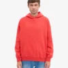 Sudadera con capucha oversize de algodón orgánico - Rojo mandarina