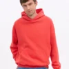 Sudadera con capucha oversize de algodón orgánico - Rojo mandarina