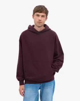 Sudadera con capucha oversize de algodón orgánico – Rojo sangre