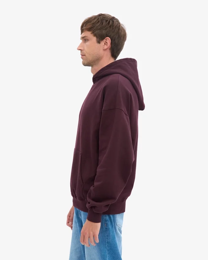 Sudadera con capucha oversize de algodón orgánico - Rojo sangre