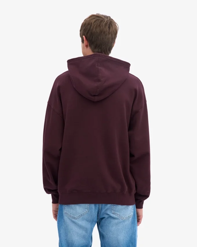 Sudadera con capucha oversize de algodón orgánico - Rojo sangre