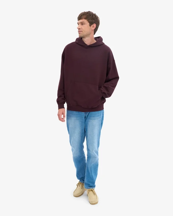 Sudadera con capucha oversize de algodón orgánico - Rojo sangre