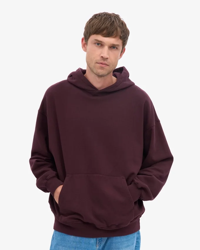 Sudadera con capucha oversize de algodón orgánico - Rojo sangre