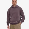 Sudadera con capucha oversize de algodón orgánico - Uva descolorida