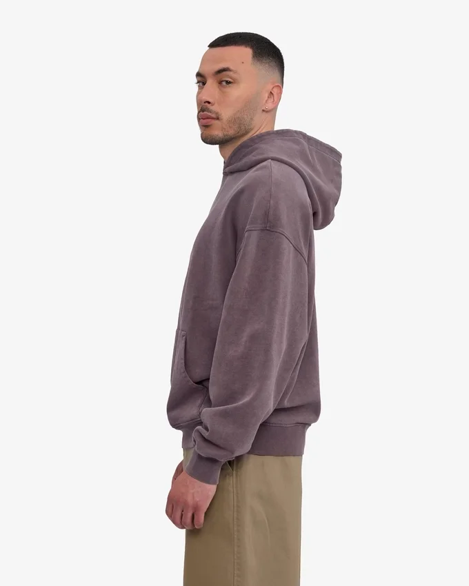Sudadera con capucha oversize de algodón orgánico - Uva descolorida