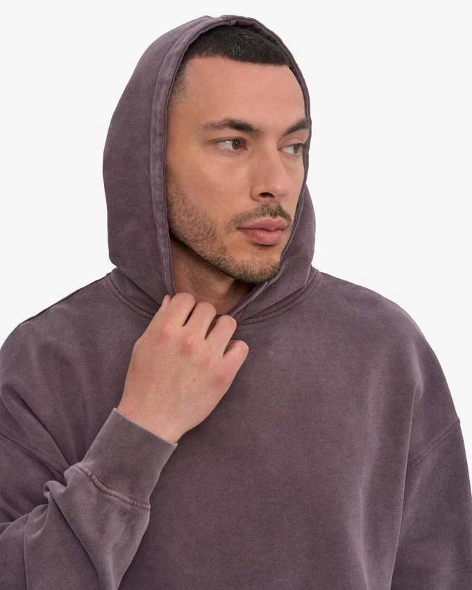 Sudadera con capucha oversize de algodón orgánico - Uva descolorida