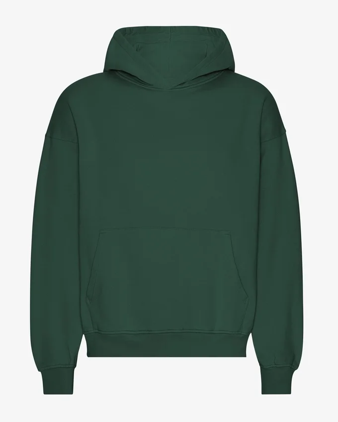 Sudadera con capucha oversize de algodón orgánico - Verde esmeralda