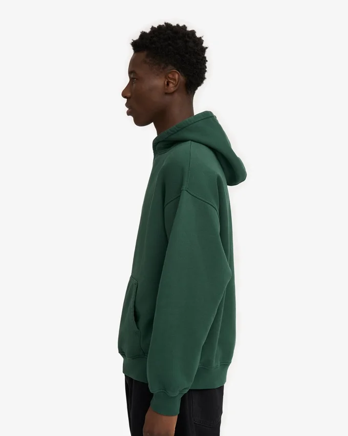 Sudadera con capucha oversize de algodón orgánico - Verde esmeralda