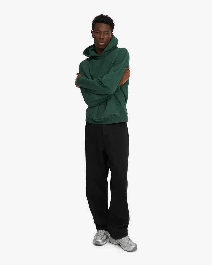 Sudadera con capucha oversize de algodón orgánico - Verde esmeralda