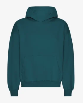 Sudadera con capucha oversize de algodón orgánico - Verde océano