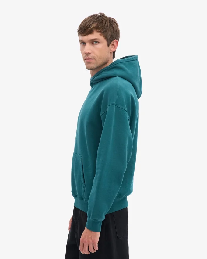 Sudadera con capucha oversize de algodón orgánico - Verde océano