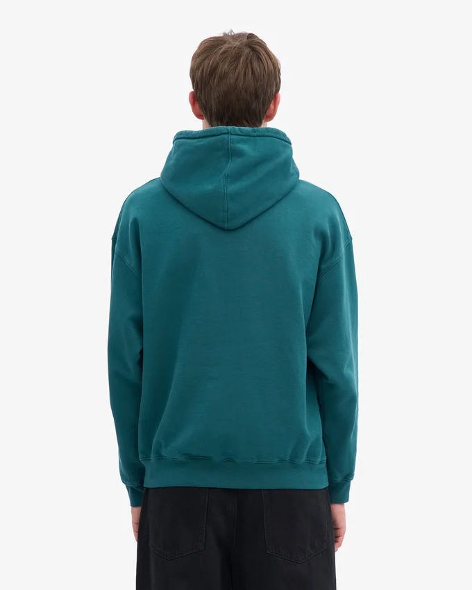 Sudadera con capucha oversize de algodón orgánico - Verde océano