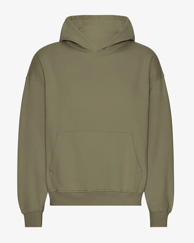 Sudadera con capucha oversize de algodón orgánico - Verde oliva apagado
