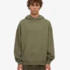 Sudadera con capucha oversize de algodón orgánico - Verde oliva apagado