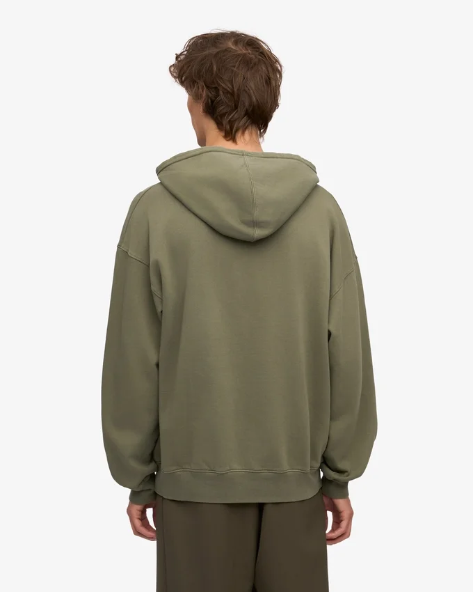 Sudadera con capucha oversize de algodón orgánico - Verde oliva apagado
