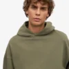 Sudadera con capucha oversize de algodón orgánico - Verde oliva apagado