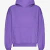 Sudadera con capucha oversize de algodón orgánico - Violeta ultra