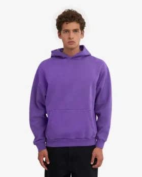 Sudadera con capucha oversize de algodón orgánico – Violeta ultra