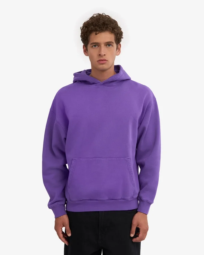 Sudadera con capucha oversize de algodón orgánico - Violeta ultra