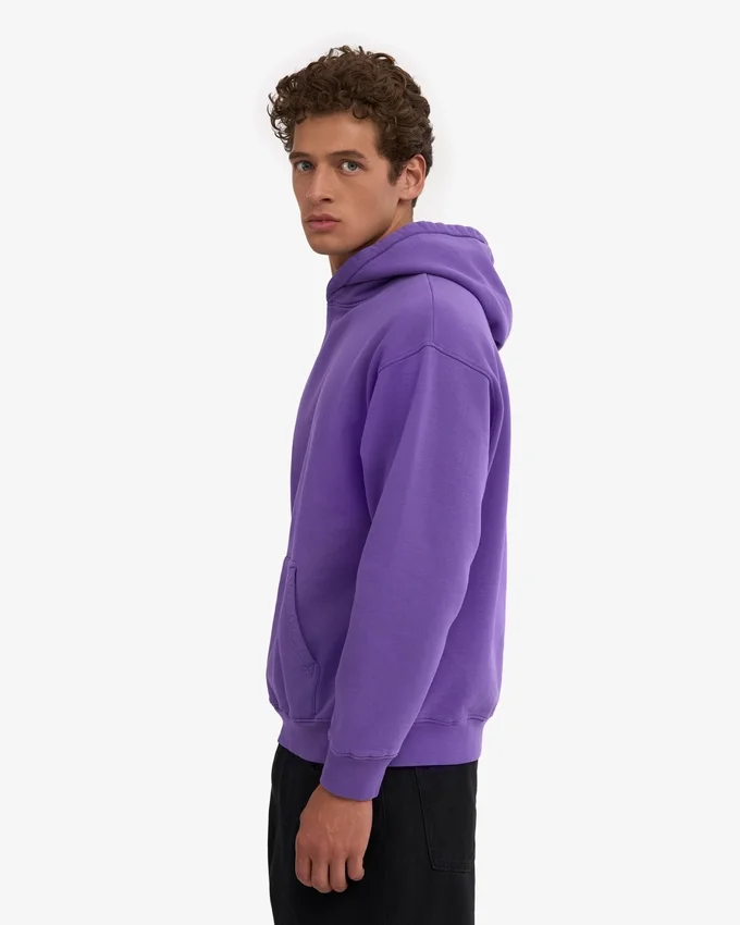 Sudadera con capucha oversize de algodón orgánico - Violeta ultra