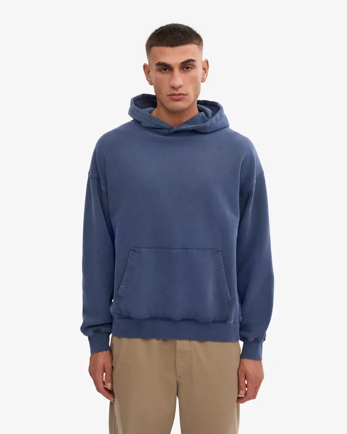 Sudadera con capucha oversize orgánica - Azul Neptuno