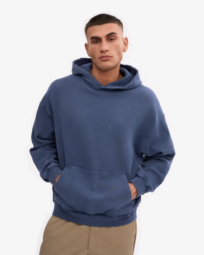 Sudadera con capucha oversize orgánica - Azul Neptuno
