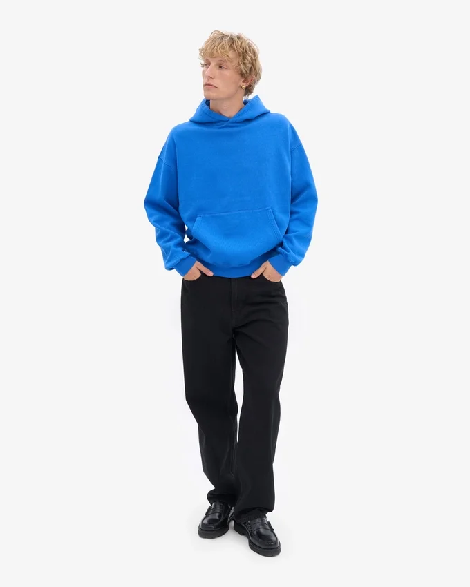 Sudadera con capucha oversize orgánica - Azul zafiro