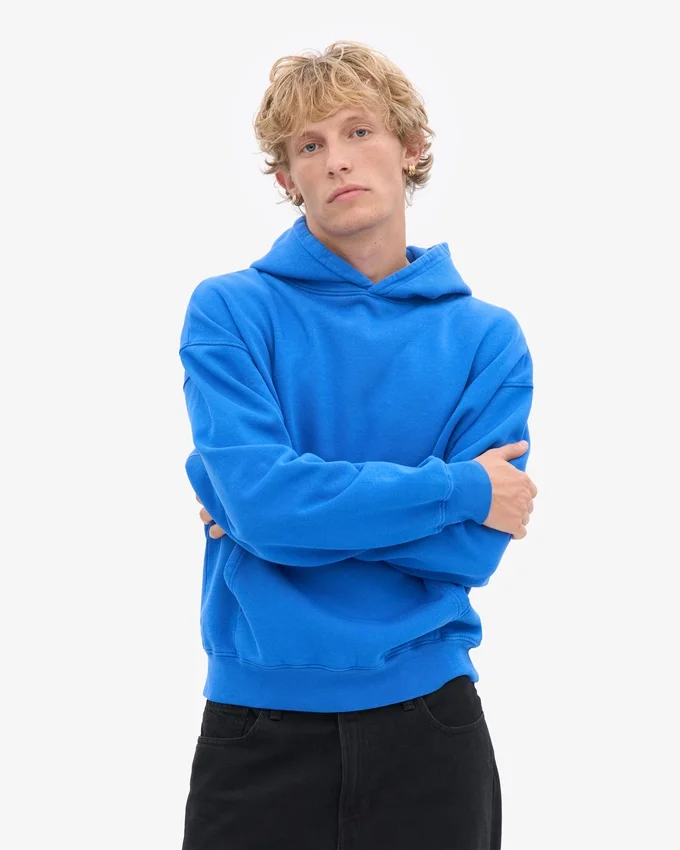 Sudadera con capucha oversize orgánica - Azul zafiro