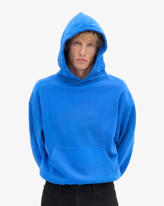 Sudadera con capucha oversize orgánica - Azul zafiro