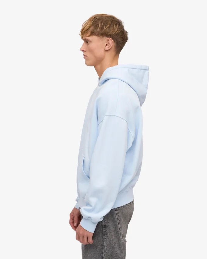 Sudadera con capucha oversize orgánica con cremallera - Azul polar