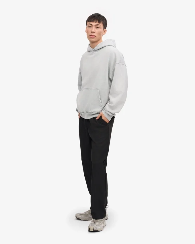 Sudadera con capucha oversize orgánica - Gris descolorido