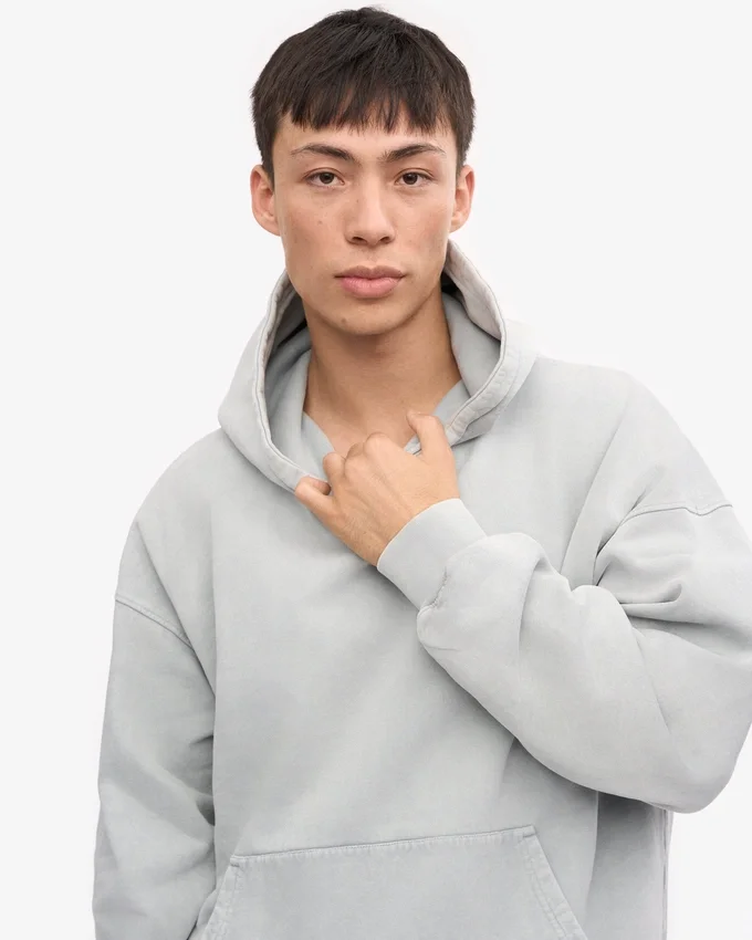 Sudadera con capucha oversize orgánica - Gris descolorido