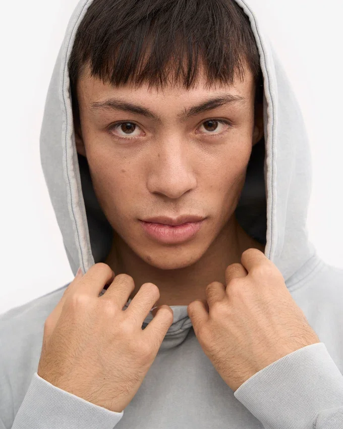 Sudadera con capucha oversize orgánica - Gris descolorido