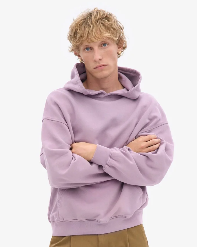 Sudadera con capucha oversize orgánica - Morado perlado