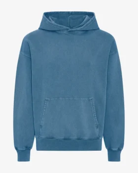Sudadera con capucha oversize orgánica - Índigo descolorido