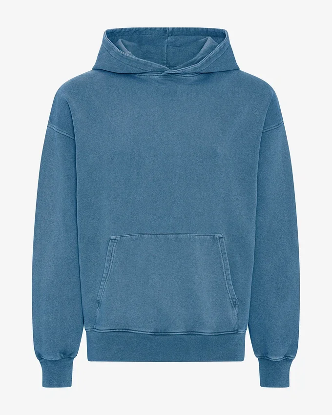 Sudadera con capucha oversize orgánica - Índigo descolorido
