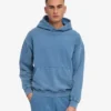 Sudadera con capucha oversize orgánica - Índigo descolorido