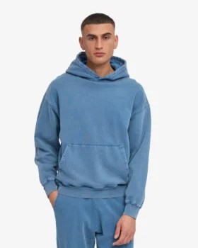 Sudadera con capucha oversize orgánica – Índigo descolorido