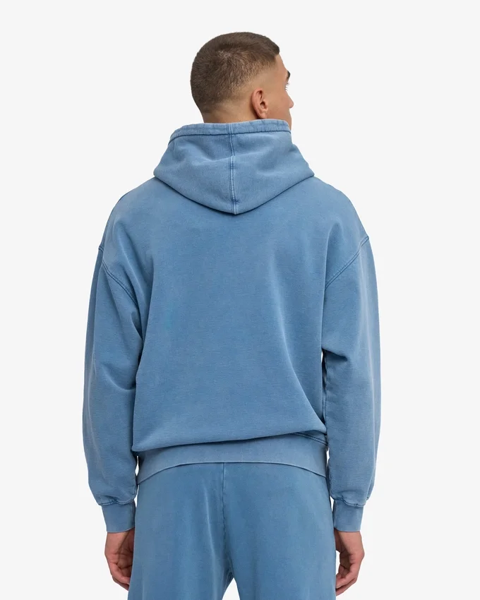 Sudadera con capucha oversize orgánica - Índigo descolorido