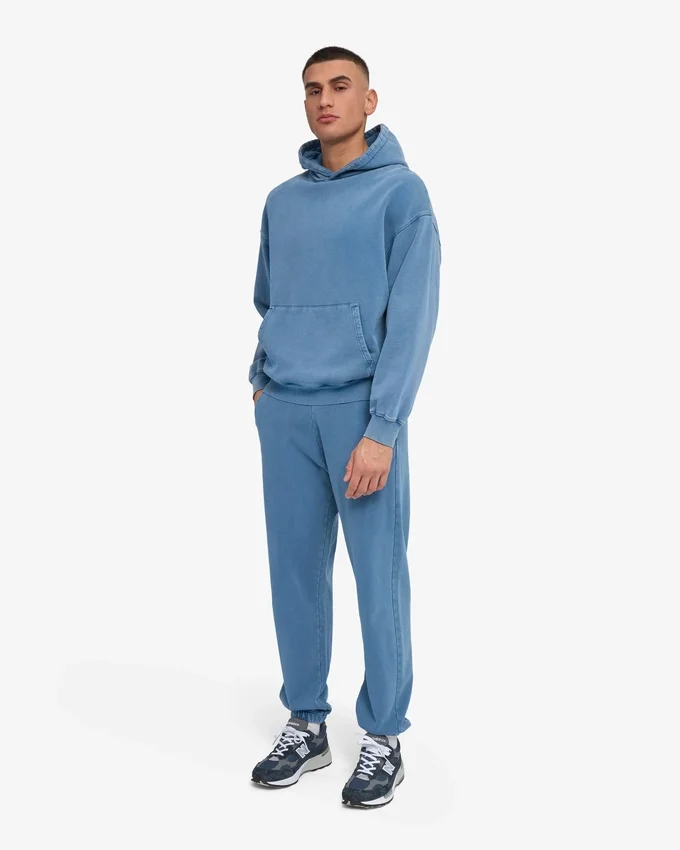 Sudadera con capucha oversize orgánica - Índigo descolorido